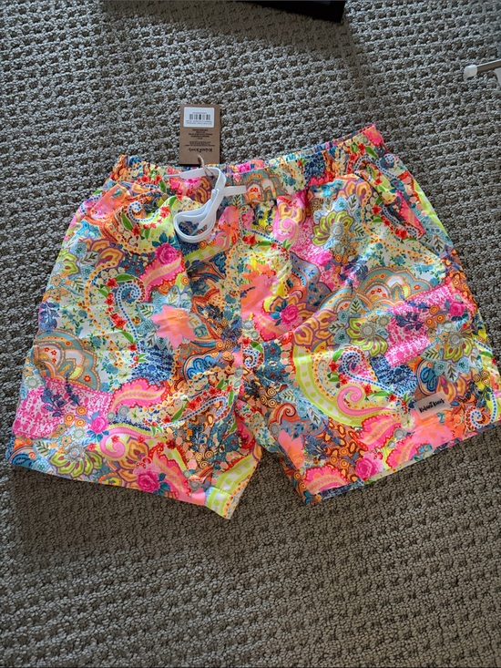 Kulani Kinis Other - Kulani Kinis Men’s Swim Trunks - Neon Pink, Yellow, Blue & Green Paisley